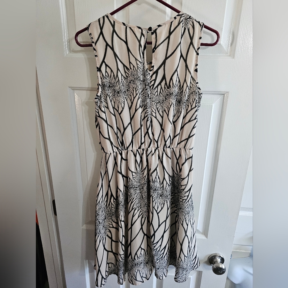 Charming Charlie Womens Small Dress Black Cream Y2K Abstract Mini Elevated Boho - Picture 3 of 7